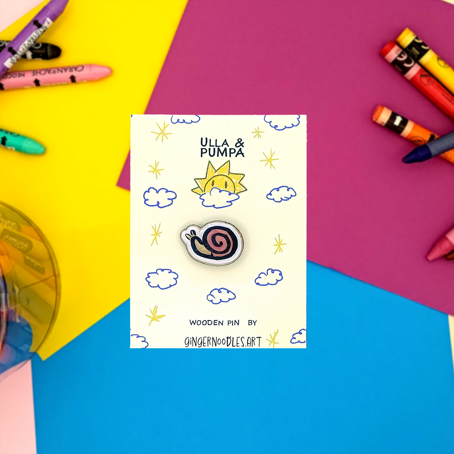 ULLA & PUMPA - SNAIL WOODEN PIN