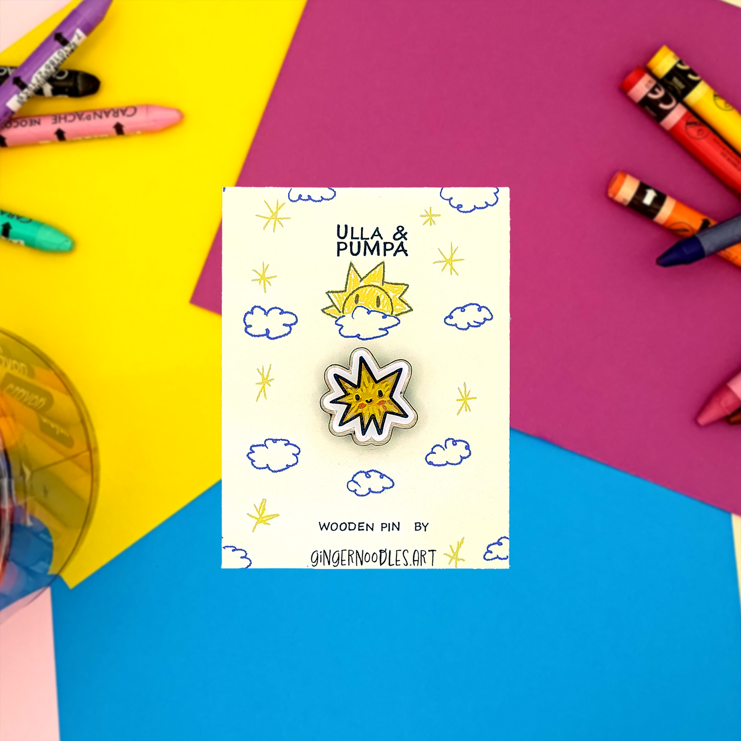 ULLA & PUMPA - STAR WOODEN PIN