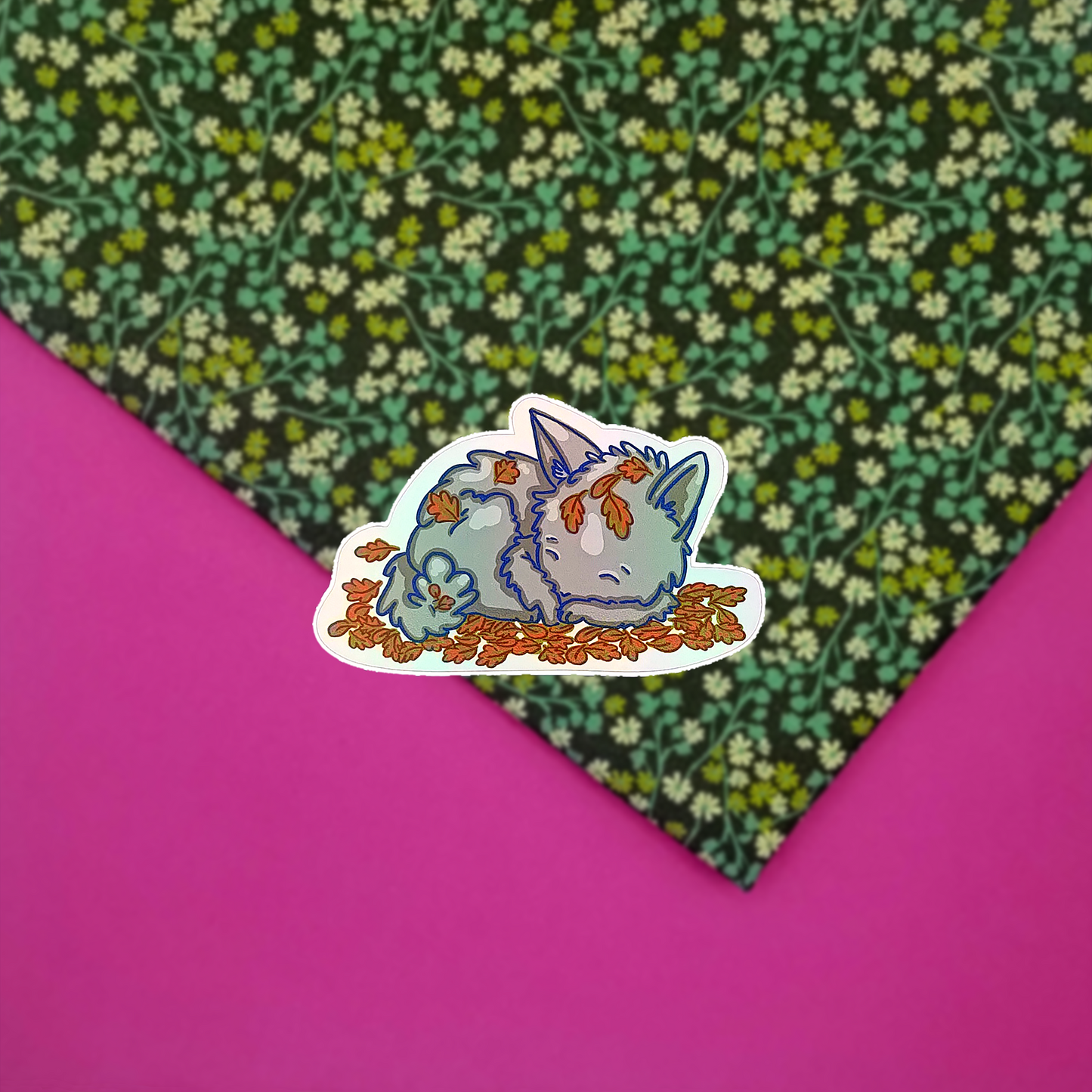 AUTUMN LEAVES AND KITTENS - MAXI STICKER 2
