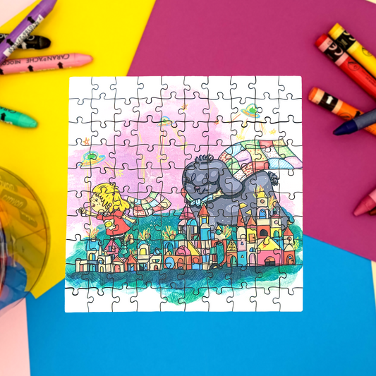 ULLA & PUMPA - "ALIEN INVASION" 100-PIECE WOODEN PUZZLE